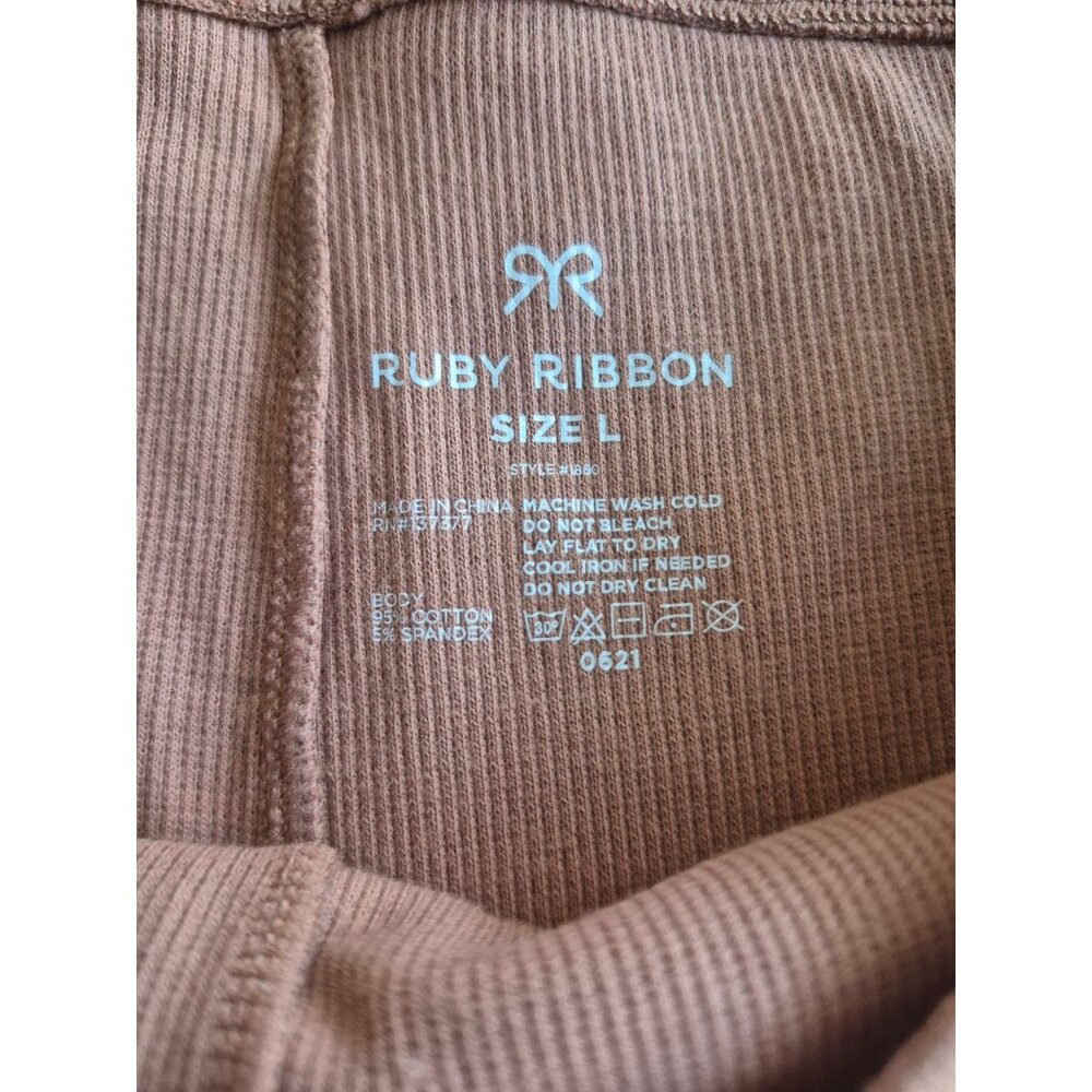 Ruby Ribbon Womens Pink Ribbed Boy Short panties size L - Picture 3 of 3